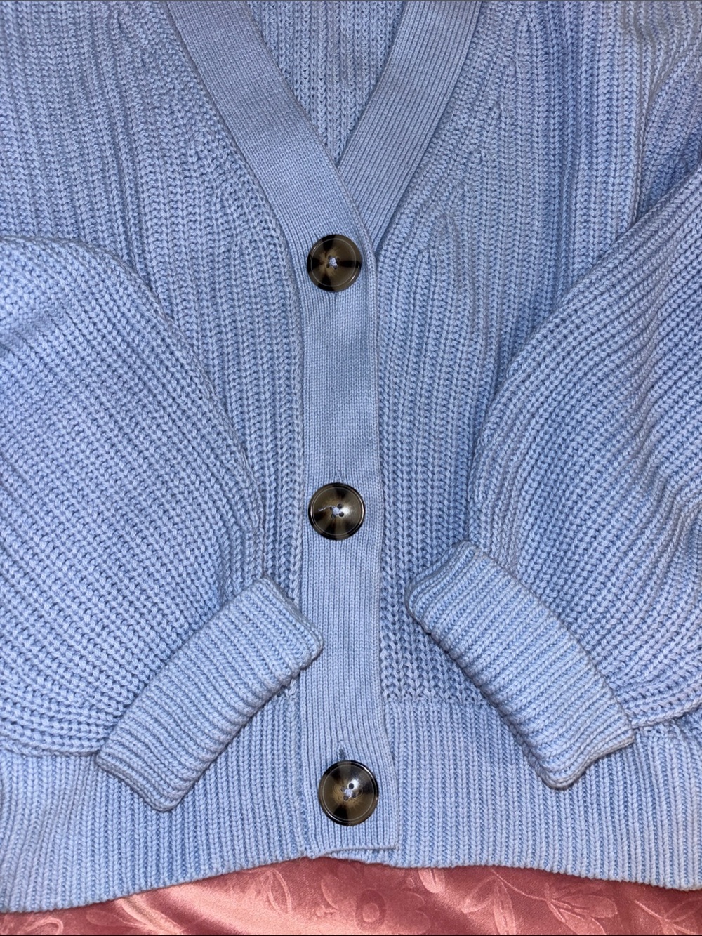 H&M Light Blue Ribbed Button Cardigan never worn ! - Picture 4 of 5